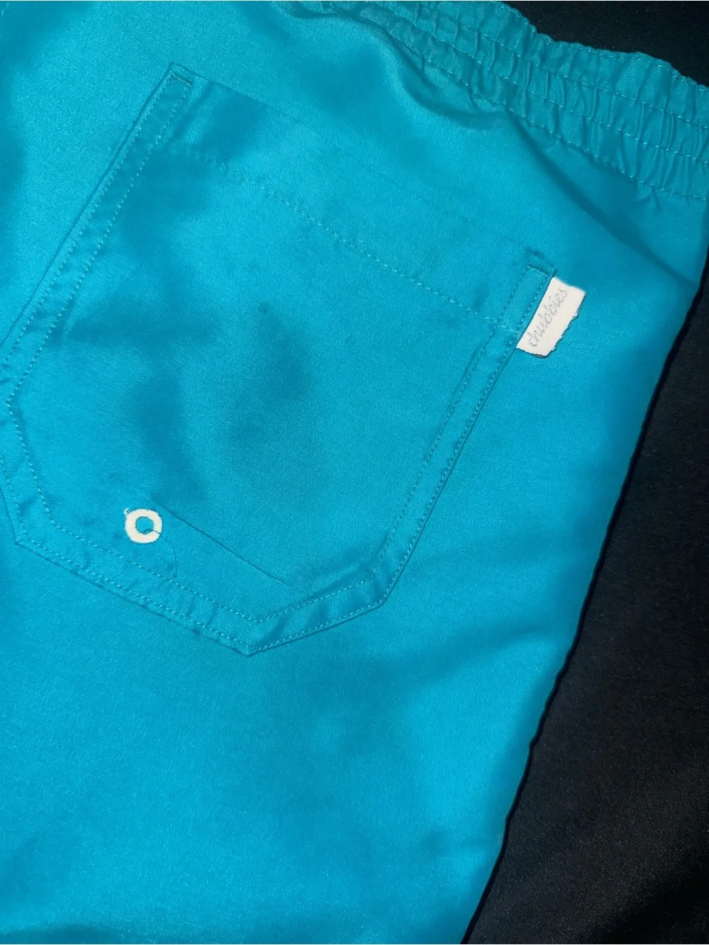 CHUBBIES Bright Turquoise Swim Shorts with White Drawstring